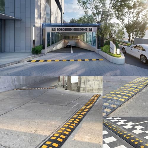 Bache reductor de velocidad modular portátil de caucho para entrada de vehículos, altura 5 cm / 2 pulgadas miniatura 7
