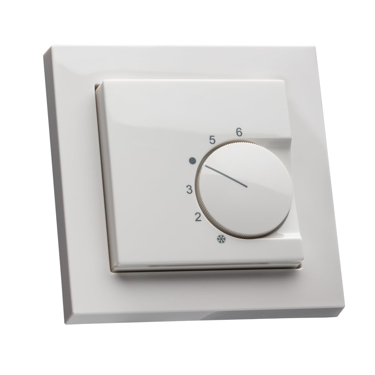 Raumthermostat inkl. GIRA E2 1-Fach Rahmen 021129 in reinweiß Glanz für Fußbodenheizung Stellantriebe 230V | Halmburger RTR-5510rg mit Abdeckung 55x55 mm