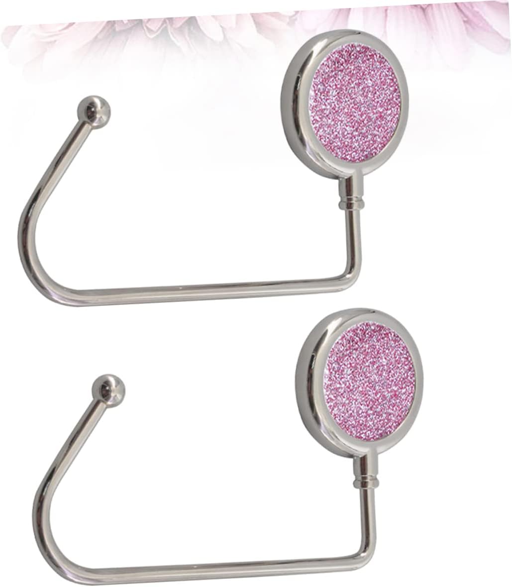 2pcs Heavy-Duty Backpack Hooks Alloy Handbag Hangers for Desktop Use Pink Bag Table Hooks Large Grip for Schoolbags and Purses