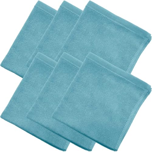8年タオル ハンドタオル 34×35cm 綿100% 薄手 速乾 高吸水 耐久性 軽量 業務用 かさばらない スモーキーアクア 6枚セット [M便 1/7]（Amazon）