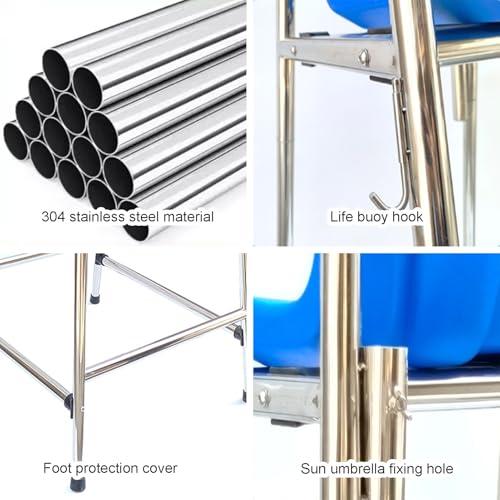 Silla de Salvavidas Acero Inoxidable 190cm Alta miniatura 3
