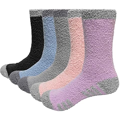 GiveGift Women's Fluffy Socks Cozy Sleep Bed Socks Fleece Fuzzy Socks for Ladies Size 3-5 Multipack M Cover