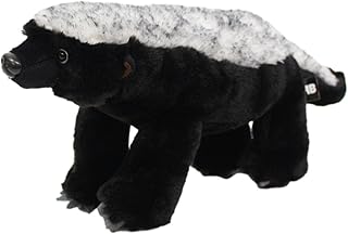Honey Badger Stuffed Animal Plush, 40/50cm Kawaii Realistic Honey Badger Plush Toy Stuffed Animals, Unique White Back Honey Badger Animals Hugging Toy for Kids and Adults