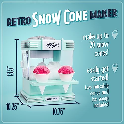 image for Nostalgia Snow Cone Shaved Ice Machine - Retro Table-Top Slushie Machi
