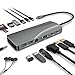 Produktbild USB C Hub, Triple Display 14 Ports USB Type C Adapter Docking Station mit 2 HDMI, VGA, Type C PD, Gigabit Ethernet RJ45,SD/TF Kartenleser, 5 USB Ports USB-C Dock für MacBook und andere USBC Geräte