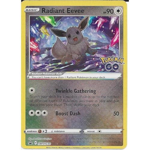 Radiant Eevee SWSH230 Shiny Holo Pokemon Promo Card Sword & Shield Serie promozionale