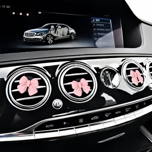 Image of 6 PCS Coquette Pink Bow Car Air Freshener Set,Girly Car Accessories for Women, Cute Girl Car Decor, Aesthetic Pink Car Decorations, Perfect for Women's Car Interior, Coquette Car Accessories