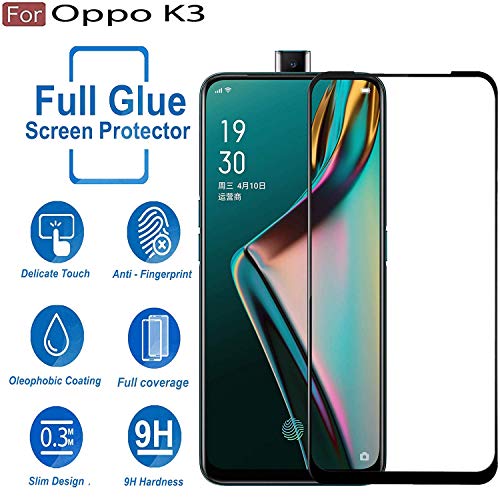 Image of Screen Protector for Oppo K3 (Black) Tempered Glass Edge-to-Edge 6D Screen Guard With Installation Kit