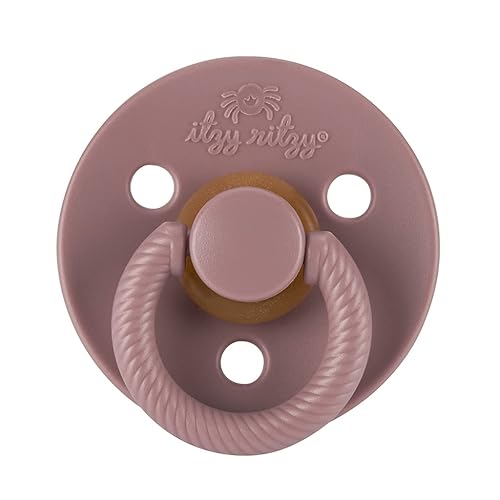 Miniatura 7 de Itzy Ritzy Juego de 4 chupetes de goma natural para recién nacidos de 0 a 6 meses con pezón en forma de cereza en flor, palo de rosa, coco y tostadas