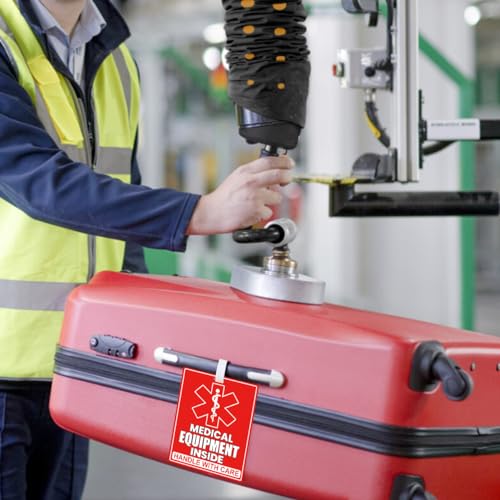 Medical Equipment Inside Tag Card Red Fragile Medical Equipment Inside Stickers Medical Equipment ID Identification Luggage Tags Handle with Care Labels for Medical Supplies (Color2)3