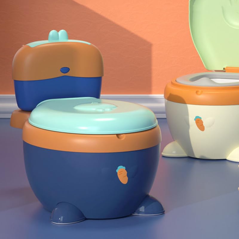 Generic Toilette Simulata per Vasino Real Feel Portatile con Cuscino in PU Ispessito per i più Piccoli (BLUE)