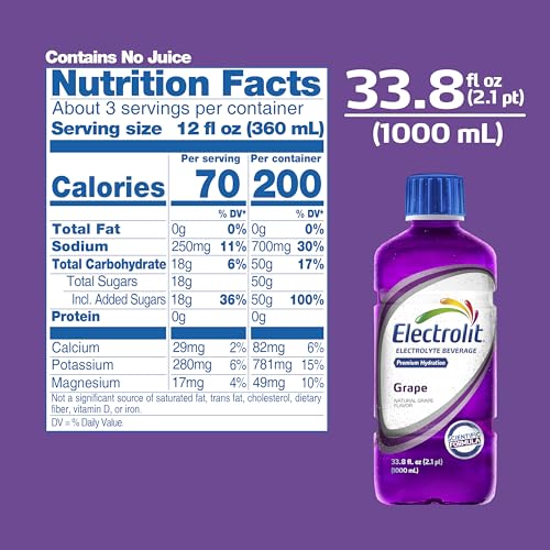 Electrolit Hydration Electrolyte Drinks, Sports Beverages with Electrolytes 6 Pack (Grape) - Image 6