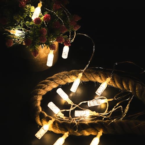 Image of Lexton Fairy 14 Small Bottle Shape LED String Light | 14 LED, Plug Sourced, 4 Meter Long | Suitable for Diwali, Birthday, Festival, Wedding, Party, Patio, Lawn, Restaurants (Pack of 1, Warm White)