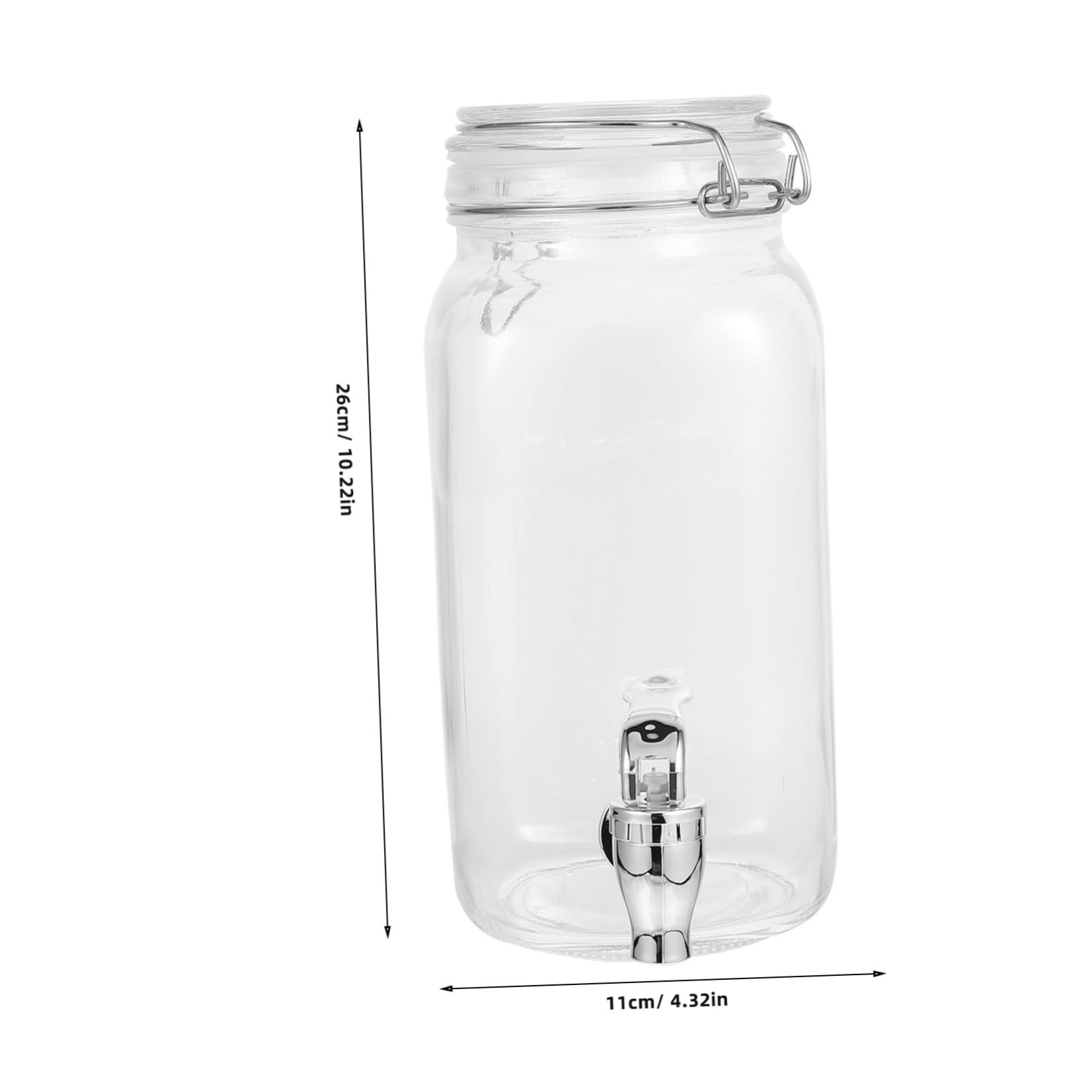 MAGICLULU Dispensador de Bebidas y Embalaje Fiable con Grifo de Vidrio 2l con Tapa Sellada para Uso en Cocina y Eventos