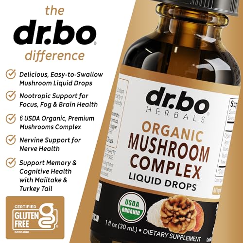 Organic Lions Mane Mushroom Complex - Mushroom Supplement Liquid Drops Tincture for Focus, Fog, Brain Health Supplements - Vegan, Herbal Organic Lion's Mane Mushrooms, Reishi, Turkey Tail Extract 1oz - Image 5