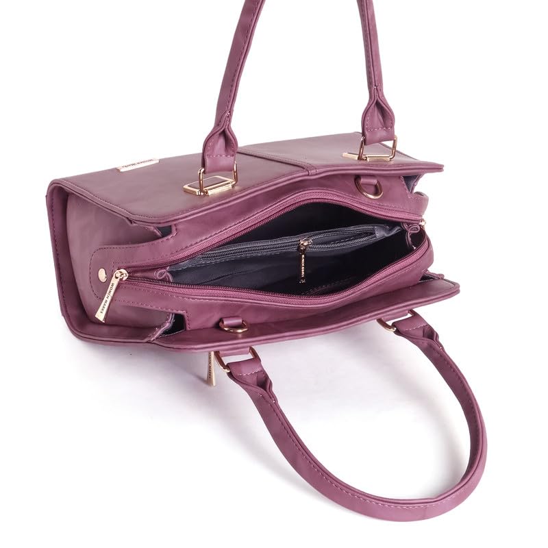 WOMEN MARKS Women's Polyurethane Barfi,With Internal Pocket,With Pretty Look For Women (Purple),Shoulder Bag 3