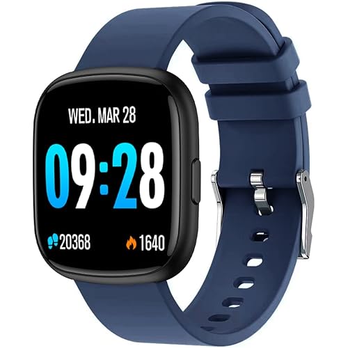 woednx Smart Watch,1.4''Full Touch Fitness Tracker with Heart Rate,Blood Pressure and Sleep Monitor,Message Notification,Smartwatch for Men WomenIP68 Waterproof Smartwatch Sports for iOS Android-Blue
