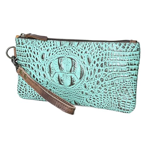 American Darling Wristlet Crocodile Embossed Genuine Leather Western Women Bag | Handbag Purse | Women Wristlet | Wristlet Wristlet | Travel Wristlet | Leather Wristlet | Clutch Wristlet