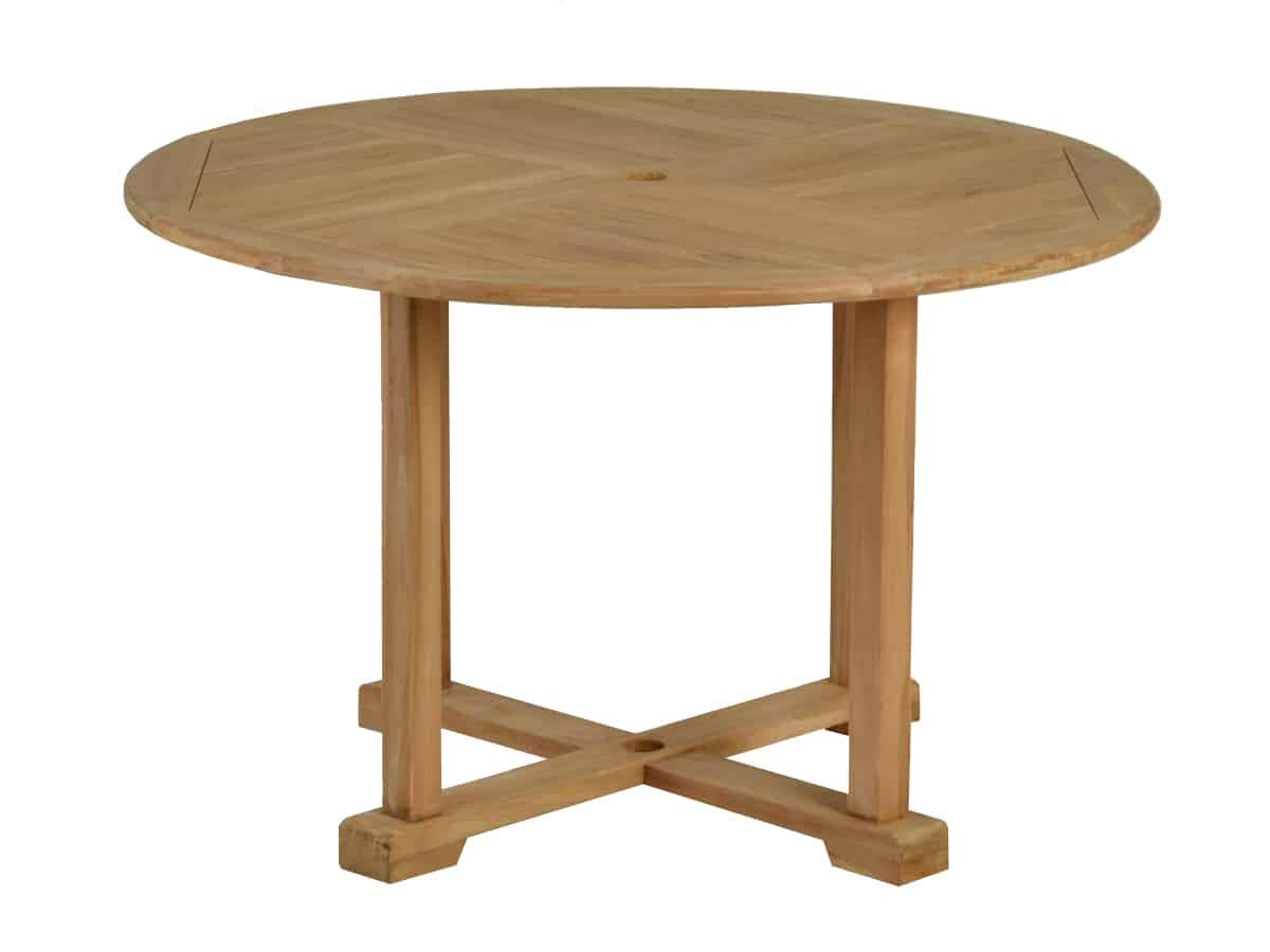 Gartentisch 120 cm Gartenmöbel Outdoor Modern Massivholz Teak Honig