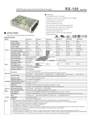Alimentation à découpage RS-100 avec tension de 24V stable - 4