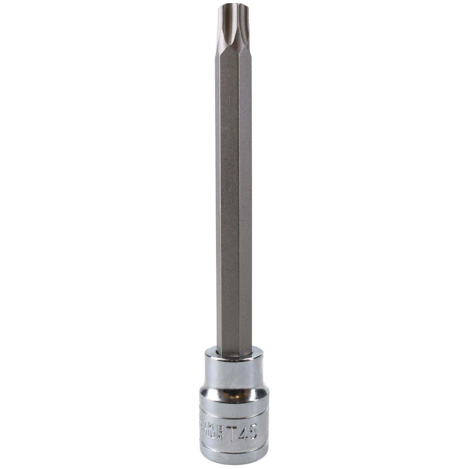 AB Tools T45 3/8" Drive Extra Long 110mm Tamperproof Tamper Torx Star Security Bit Socket from B&Q