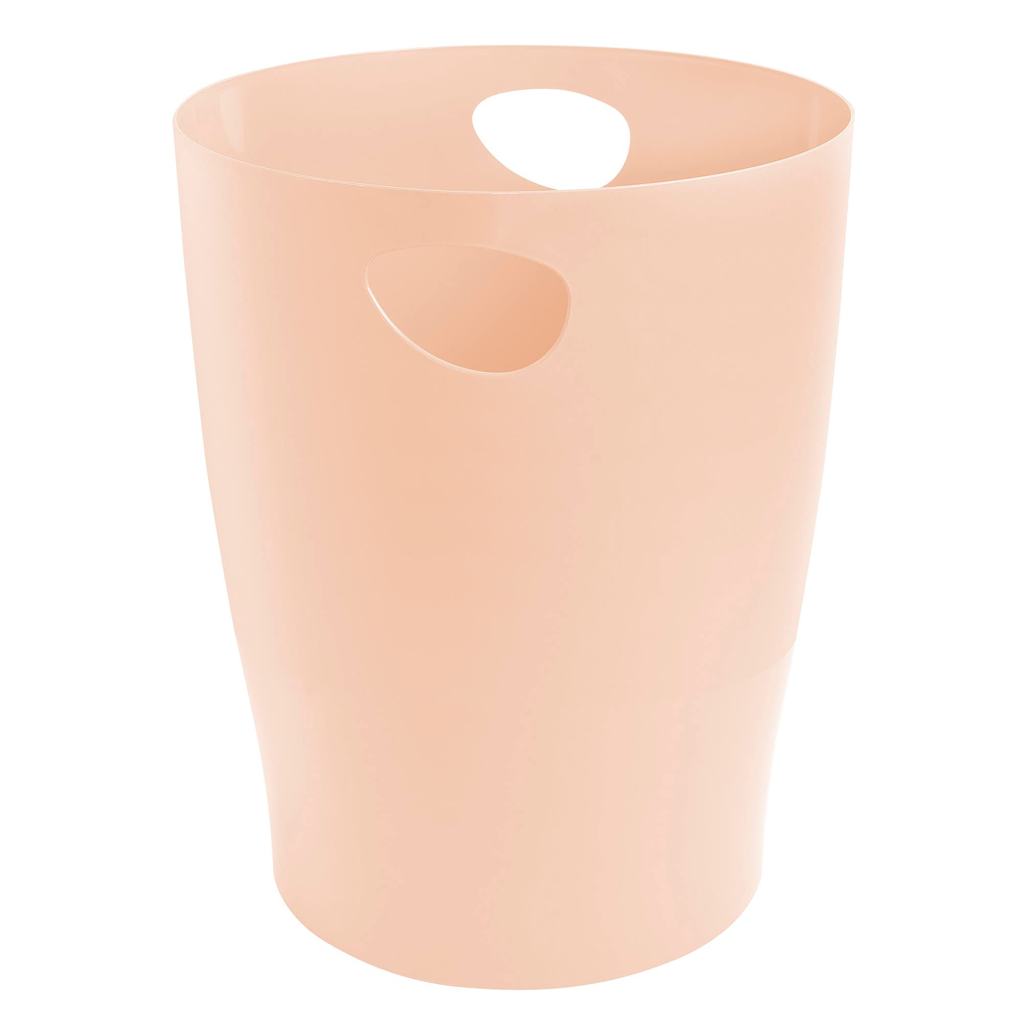 EXACOMPTA - Ref. 45361D - 1 waste paper basket with ECOBIN handles - large capacity - 15 liters - dimensions 26.3 x 26.3 x 33.5 cm - coral colour - Aquarel