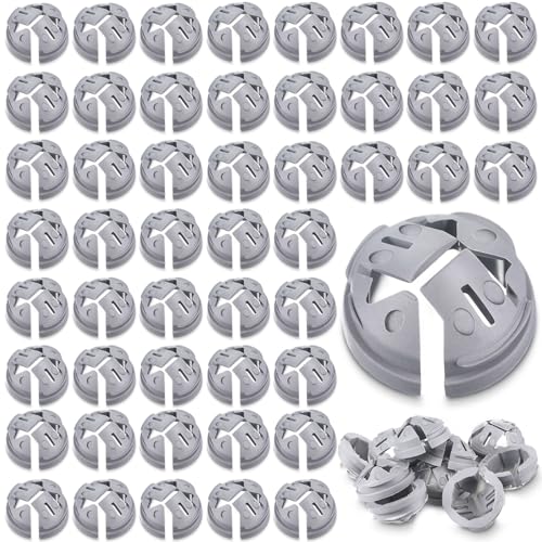 Sintuff 50 Pcs 3/8 in. - 1/2 in. Push in Cable Connector Bulk Non Metallic Nm Cable Connector Button Junction Box Gray Electrical Conduit Fittings Fits for 1/2 Inch Knockouts