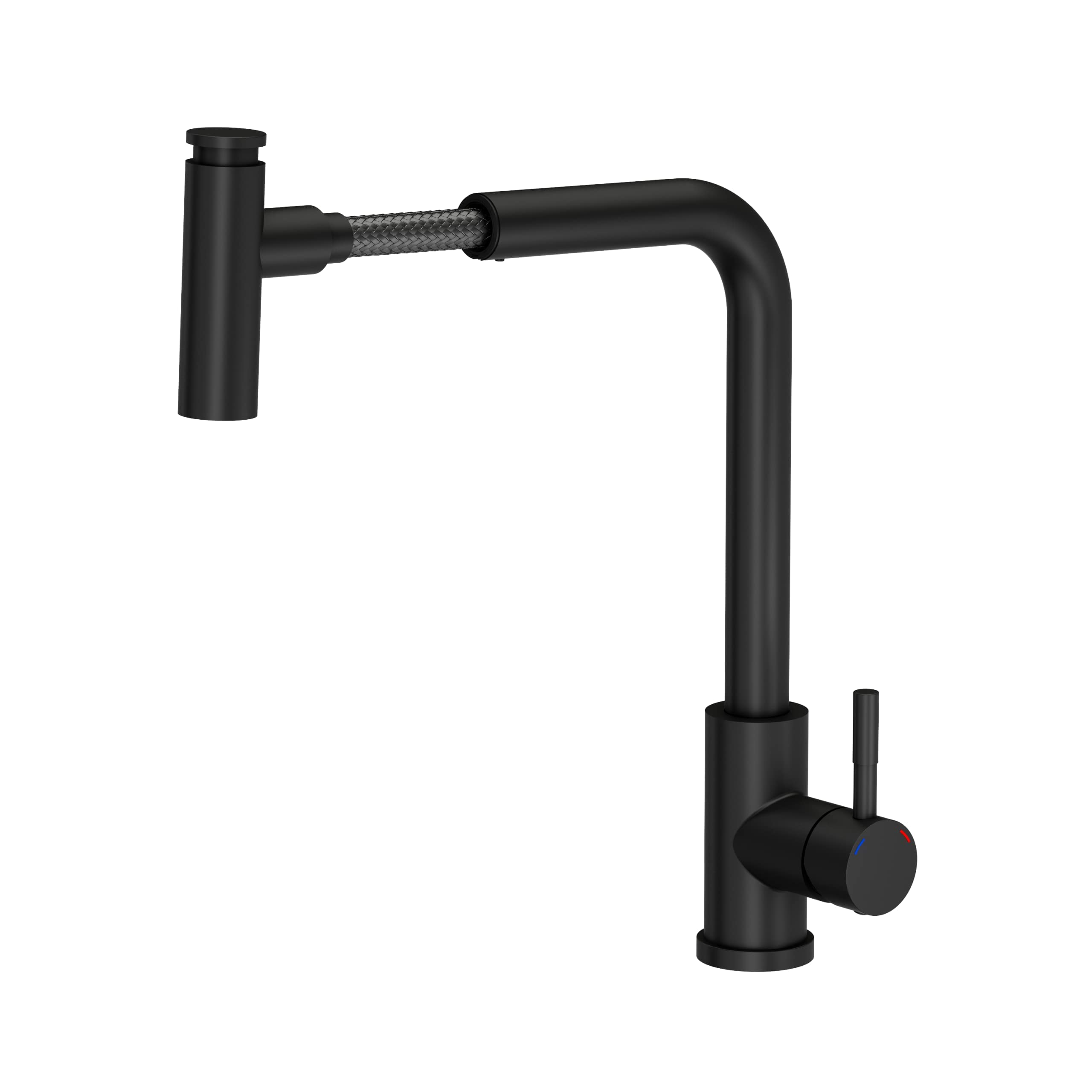VBChome Fregadero con grifo, color negro, 60 x 45 cm, granito, fregadero empotrado, reversible, moderno fregadero compuesto + sifón, grifo con caño giratorio y extraíble