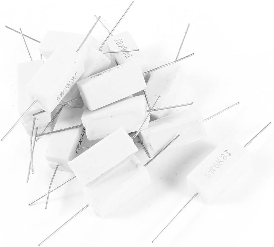 15 個 5W ワット 6.8K オーム 5% セラミック セメント パワー レジスター ホワイト (15 ピエザ 5W ヴァティオ