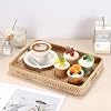 Hipiwe Bandeja de Servir Grande de Ratán Tejido, Organizador de Canasta de Mimbre, 13.4"x9.5" | Canastas Rectangulares con Asas, Decoración para Mesa de Café, Bandejas Decorativas Naturales para Almacenamiento, Desayuno, Postre, Frutas 6