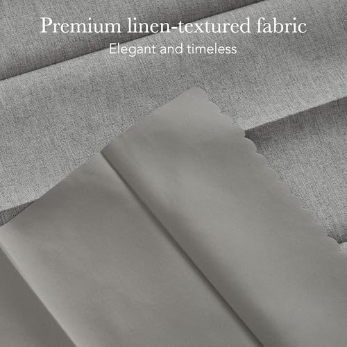 Image of RYB HOME Accordion Style Room Divider Curtain-100% Blackout Folding Accordion Curtain for Sliding Glass Door /Bedroom, Privacy Assurd Living Room /Office Drape 1 Panel with Tieback, W100 x L108, Grey