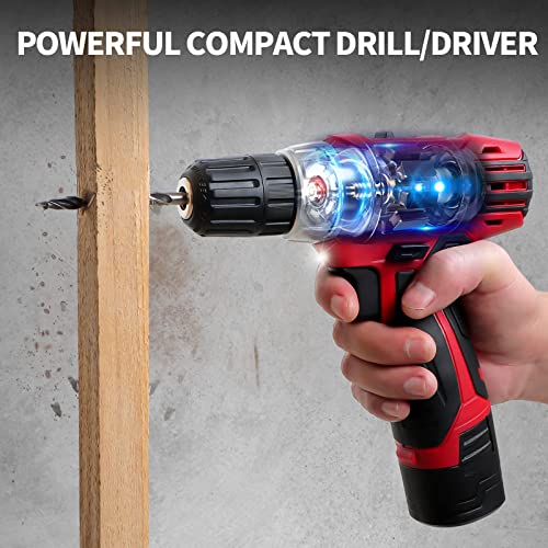 Avid Power Drill Set, 12V Cordless Drill Driver Kit With 2 Batteries, Fast Charger, 42Pcs Accessories And Storage Bag, Variable Speed Electric Drill Screwdriver, 3/8-Inch Keyless Chuck, 21+1 Position #TOP1