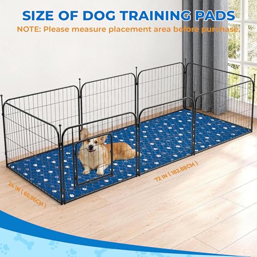 Image of Fostanfly Washable Dog Pee Pads, 1 Pack 24''x72''(2x6ft) Non Slip Reusable Puppy Pee Pads with Great Urine Absorption, Dog Mats for Whelping, Potty, Runner Rug for Hallway, Entryway, Bedroom, Blue
