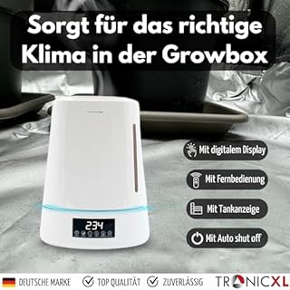 TronicXL Umidificatore per Growbox Growroom Grow Armadio Tenda Stanza Grow Tenda Grow Grow Air Umidificatore Automatico con Sensore Igrometro