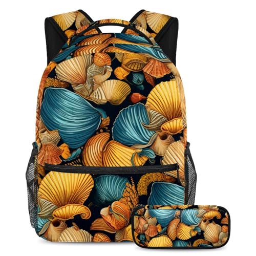 Cartables de grande capacité Art Beautiful Shells avec trousse ergonomique