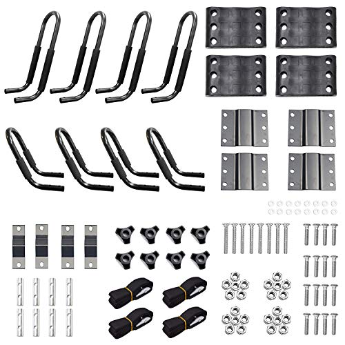 FIVKLEMNZ J-Bar Kayak Roof Rack, Universal Rooftop Rack Carrier for Kayak Canoe Paddle Boat Surf Ski, Mounted on Car SUV (Two Pairs) - Thumbnail 3