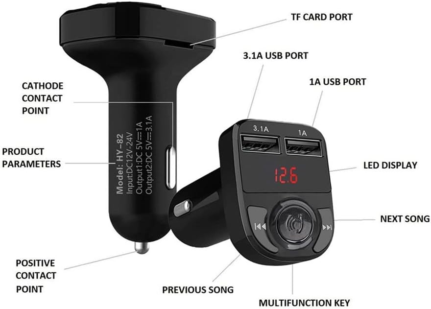 FM Car Mp3 Player Modulator Handsfree Dual USB Charger image 5