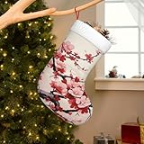 Christmas Stockings 18 Inch Xmas Stocking Gift Decorations Personalized Party Decoration Stocking Japanese Floral Cherry Blossom Christmas Stocking Christmas Hanging Stocking for Fireplace Party