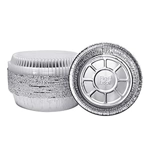(240 Pack) Premium 8-Inch Round Foil Pans with Plastic Dome Lids l Heavy Duty l Disposable Aluminum Tin for Roasting, Baking, or Cooking