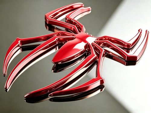 Image of 2 Pcs 3D Spider Chrome Emblems Badges Sticker Car Decoration Spider for Universal Car Vehicle, Truck, Motorcycle, RV, Scooter, SUV, Door, Window Red Spider(Red-B0CC1Y5BQQ)