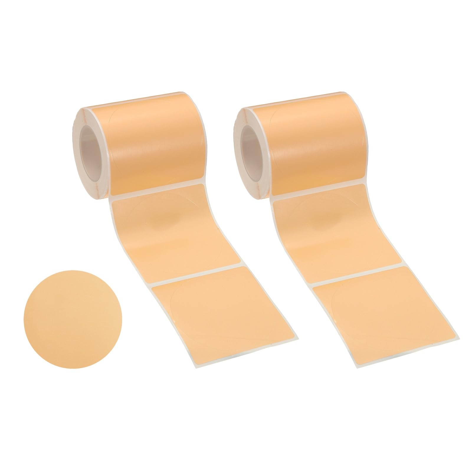 PATIKIL 280 Pcs Thermal Labels, 2x2 Round Thermal Printer Labels Stickers Self Adhesive Tags Paper 2 Rolls Small Waterproof for Printer Small Business Name Tag Barcode, Khaki