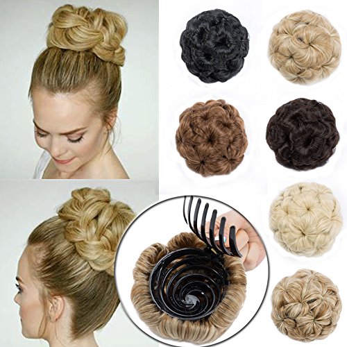 Wavy Chignon Hairpieces Clip in on Synthetic Hair Bun, No Color, Size No Size
