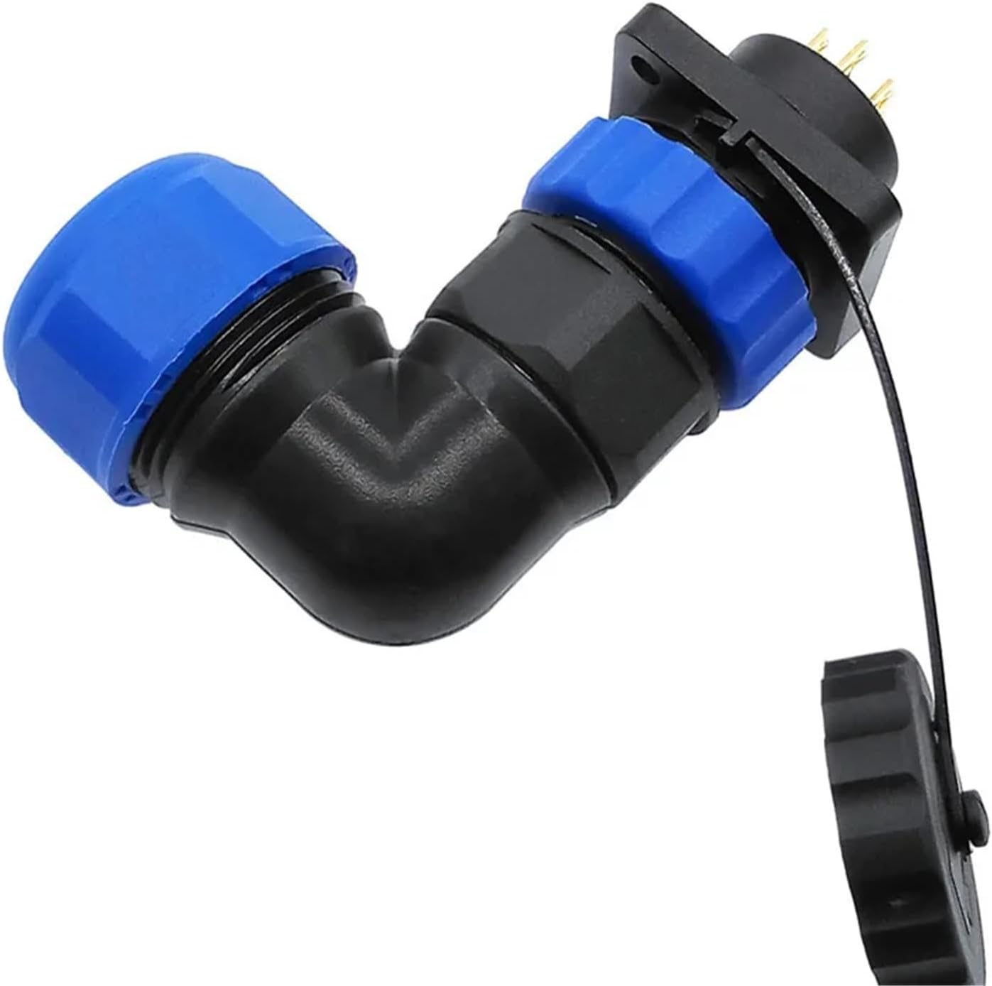 SP20 Corrugated Pipe Connector 2/3/4/5/6/7/9/10/12/14Pin Flange Socket Angle Connectors 90 Degree 1Pcs(14 pin)