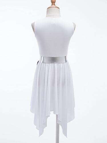 Miniatura 4 de JEATHA Vestido sin mangas asimétrico de bloque de color para niños y niñas disfraz de baile moderno y contemporáneo