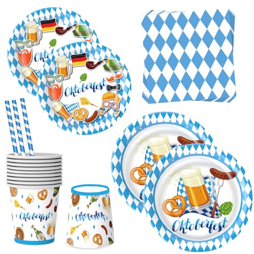 oktoberfest pappteller set,50 Stück oktoberfest deko,enthält...