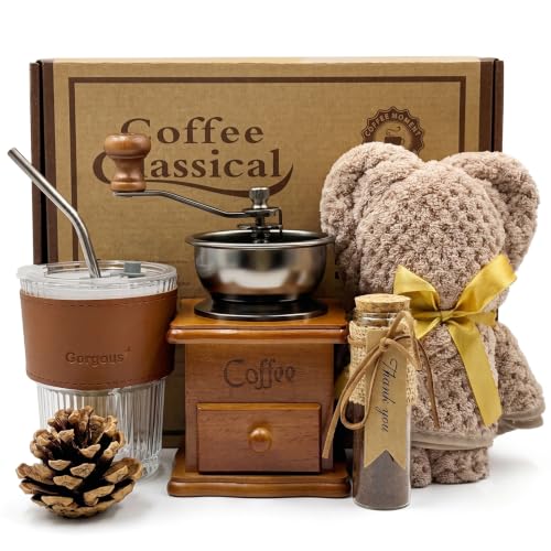 atrccs Birthday Gifts for Women, Coffee Gift Basket with Coffee Grinder