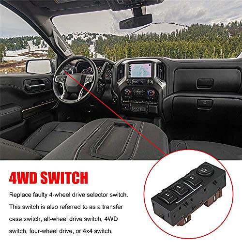 4Wd Wheel Drive Switch 4X4 Transfer Case Button Compatible With 2003-2007 Cadillac Escalade Chevy Silverado Suburban Avalanche Tahoe Gmc Sierra Yukon Replacement For 15136039 15164520 19259313 #TOP5