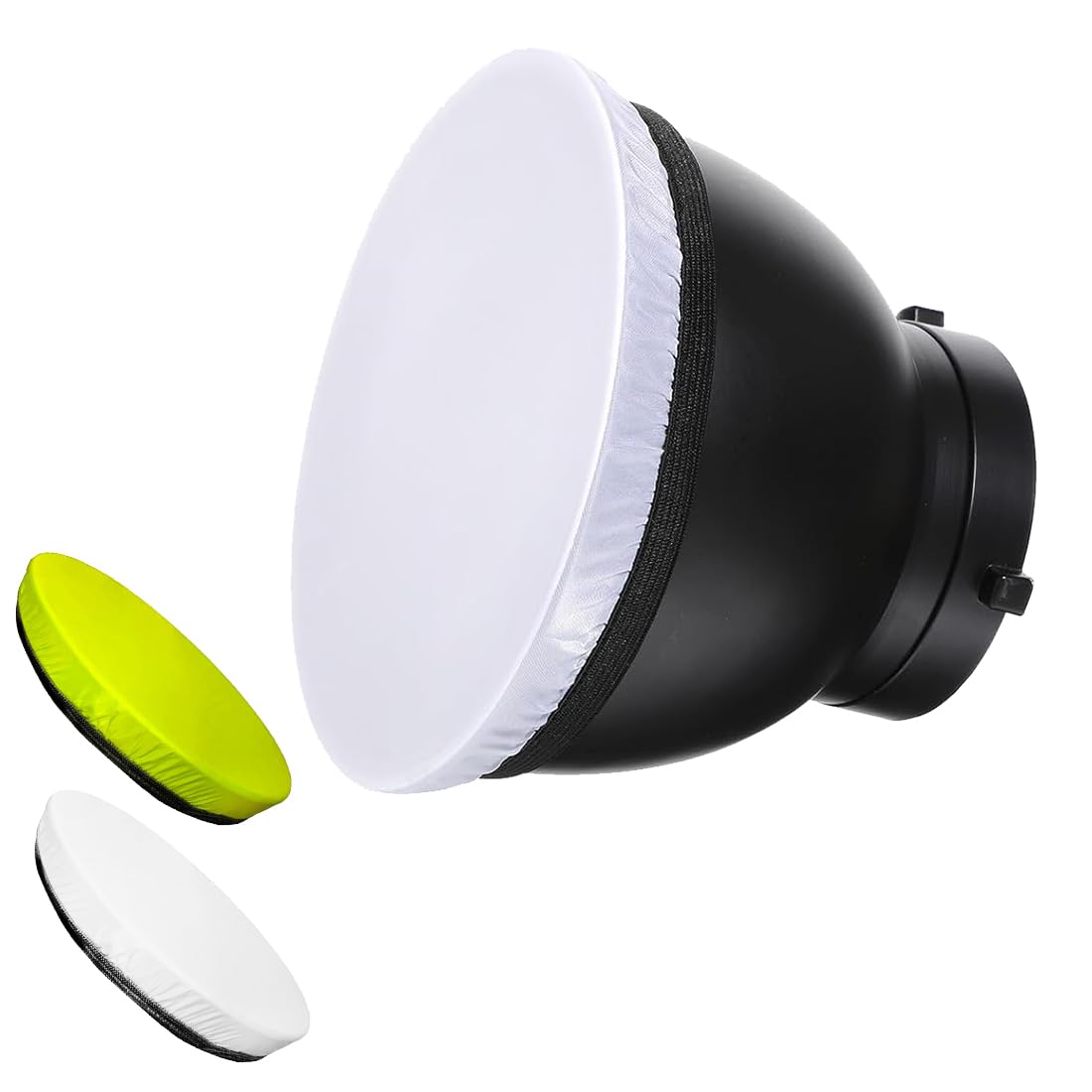 2 Stück Led Diffusor 18Cm Softbox Diffusor Schirm Reflektor Für Studioblitz Lichtzelt Videoaufnahmen Weiß Gelb Stoff