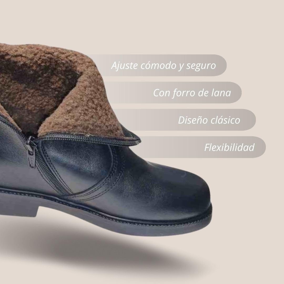 Botas de Piel Corban para Hombre, Zapatos con Forro de Lana, Botines Cómodos para Invierno