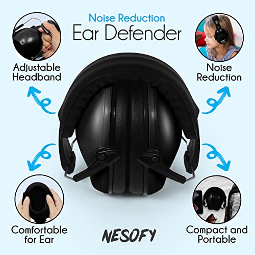 Nesofy Ear Defenders Children 26db, Black, One Size Kids - Image 3